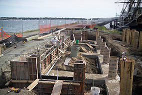 laying the foundation of a building at a construction site in Melbourne north